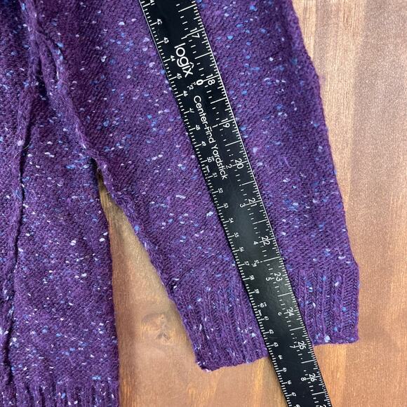 Relativity Womens Sweater Purple Blue Speckled Knit Long Sleeve Wool Blend 2X - Picture 8 of 14